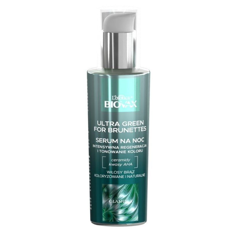 L'BIOTICA BIOVAX Glamour Ultra Green For Brunettes - ορός νύχτας για καστανά μαλλιά 100 ml