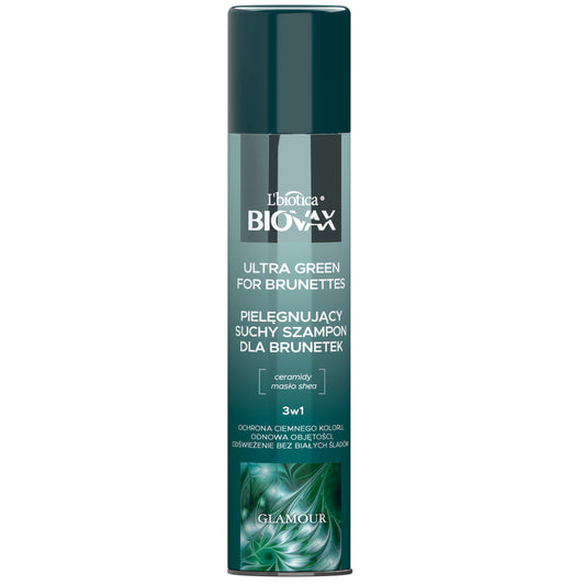 BIOVAX Glamour Ultra Green for Brunettes ξηρό σαμπουάν 200 ml