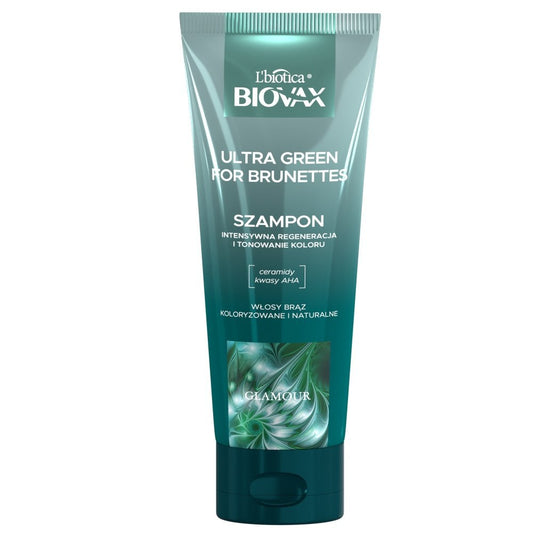 L'BIOTICA BIOVAX Glamour Ultra Green for Brunettes  - σαμπουάν μαλλιών για μελαχρινές  200 ml