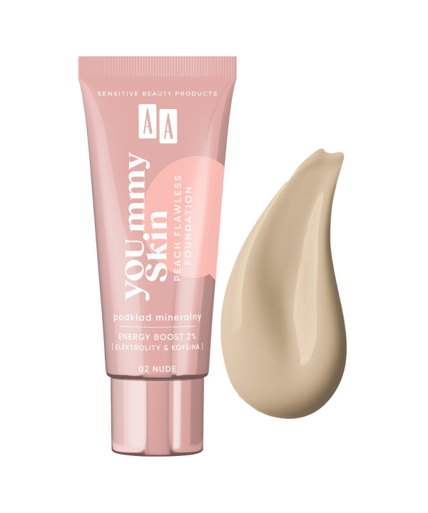 AA YOUMMY SKIN PEACH FLAWLESS FOUNDATION  02 NUDE 30ML