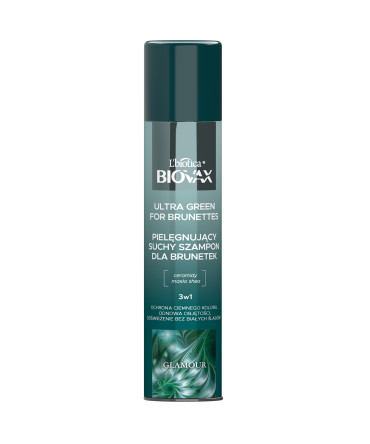 BIOVAX Glamour Ultra Green for Brunettes ξηρό σαμπουάν 200 ml