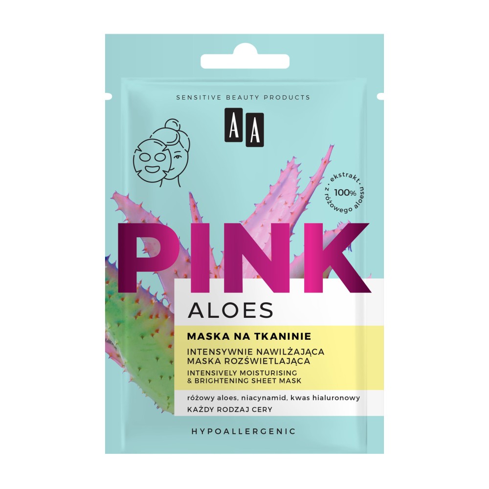 AA Aloes Pink Intensively moisturizing and illuminating fabric mask 18 ml