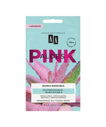 AA Aloes Pink cleansing and moisturizing effervescent mask 2x4g