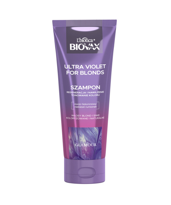 BIOVAX Ultra Violet Σαμπουάν τόνωσης εντατικής ανάπλασης για ξανθά και γκρίζα μαλλιά 200 ml